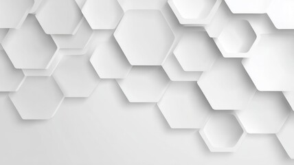 Geometric hexagonal pattern on subtle white background. AI generated
