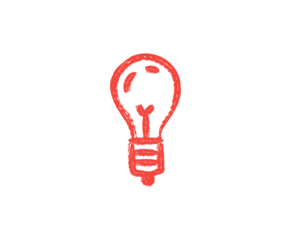 Simple Hand Drawn Red Light Bulb Icon On Transparent Background Representing Idea And Innovation In White Background