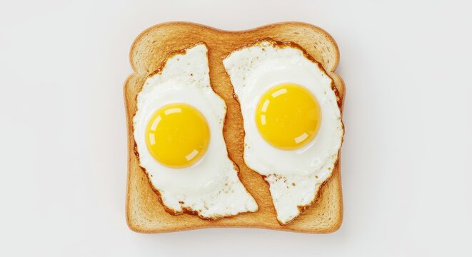 Crispy toast topped with vibrant fried eggs, a simple yet delightful breakfast staple