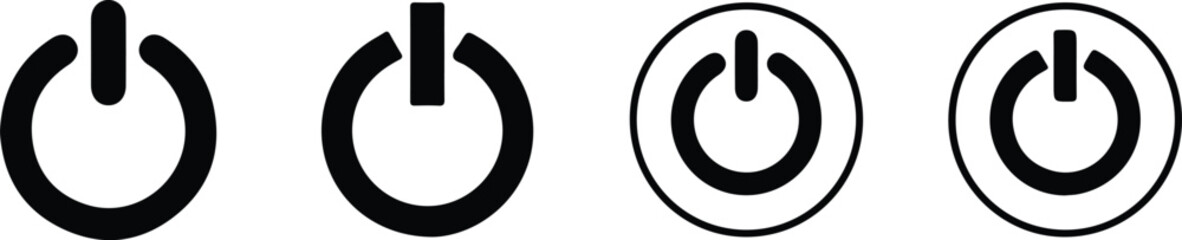 power button icon set sign image