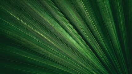 Obraz premium Radiant green palm leaf with vivid veins. AI generated