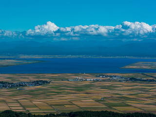 寒風山から八郎潟
