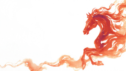 Little Red Fire Horse with Golden Spark Trail, 2026