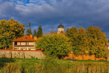 Obraz premium Beautiful Orthodox Monastery of Capriana, Moldova Religious Architecture and Nature. Travel Destination and Cultural Heritage Site