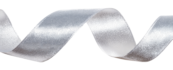 Silvery satin ribbon in a wavy pattern