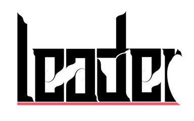 leader text icon with red underline