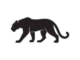 Black panther on white background	
