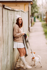 A girl and her dog on a walk 7275.