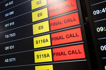 Airplane flight boarding status as 