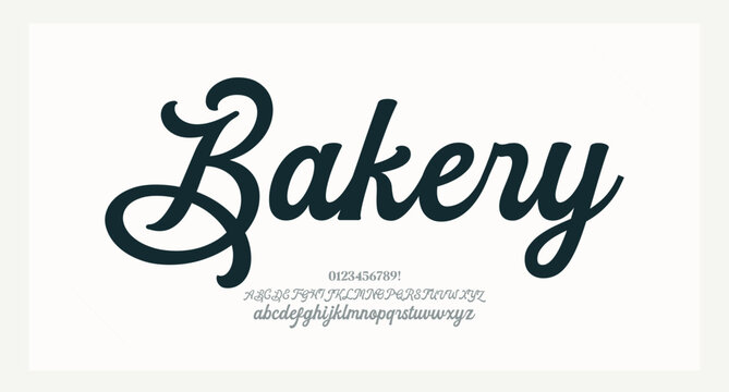Bakery typography beauty fashion elegant minimalist serif italic fonts decorative wedding vintage retro logos. Minimal luxury font alphabet logo. Vector illustration