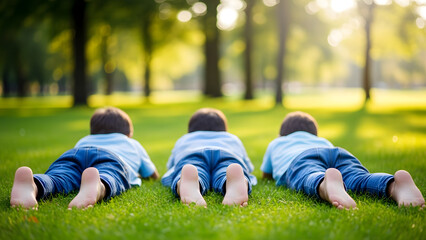 Childhood in Harmony – A Peaceful Moment Beneath the Trees