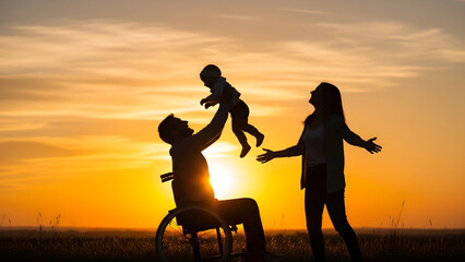 Love Knows No Limits – An Inclusive Family Moment at Sunset