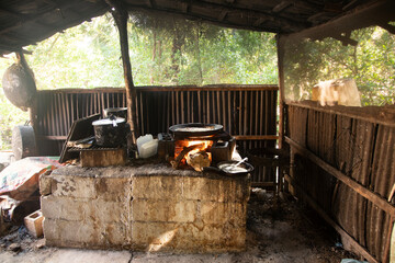 El Cuyo, Mexico; November 1, 2025: Local fresh fish restaurant in El Cuyo, a fishing village in the Yucatan region of Mexico.