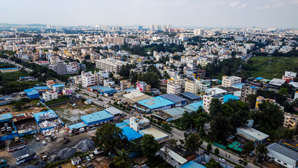 Fototapeta premium Aerial shot of Bengaluru urban area