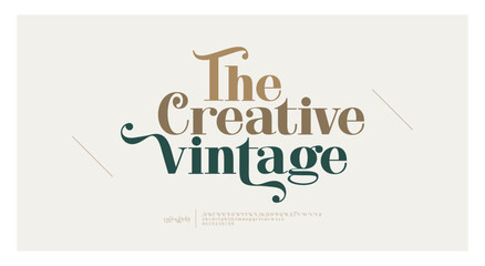 Obraz premium Elegant alphabet letters font set. Classic Custom Lettering Designs for logo, Poster. Typography fonts classic style, regular uppercase, lowercase and number. vector illustration