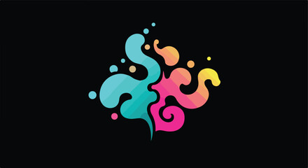 Obraz premium Abstract Vector Illustration with Colorful Splash Shapes in Modern Organic Style