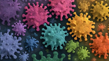 Colorful Antibody Vector Illustration