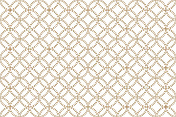 Fototapeta premium Seamless geometric circle lattice pattern in beige and white, elegant abstract repeat background, modern minimalist decorative texture for wallpaper, fabric, wrapping, and digital design.
