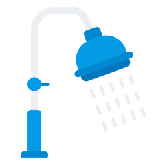 Shower icon. Bathroom water flow symbol. Hygiene and daily use collection. Flat Icon