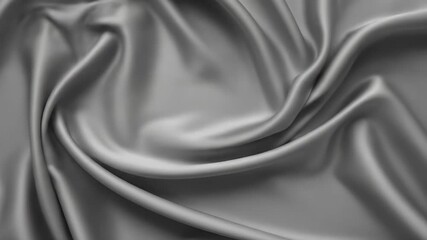 Abstract 3D Rendered Smooth Gray Silk Fabric Waves Background - Powered by Adobe