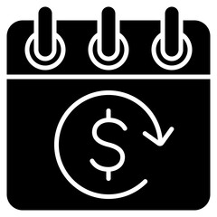 Loan repayment icon. Financial payment symbol. Credit and debt transaction collection. Glyph Icon