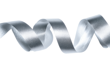 Silver spiral ribbon, smooth texture