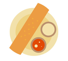 Masala Dosa - South Indian Food - Stock Icon