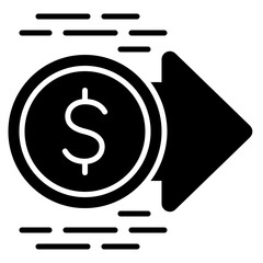 Quick transfer icon. Fast money sending. Instant transaction and online banking collection.Glyph Icon