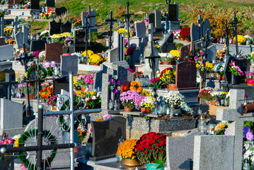 Flowered Graves on All Saints Day