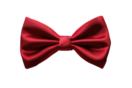 Red bow tie, smooth fabric, elegant style - Powered by Adobe