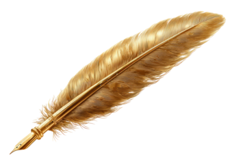 Golden quill feather pen