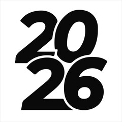 Happy New Year 2026 Text Design Set