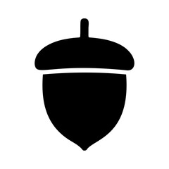 Obraz premium Vector art of black silhouette icon of an acorn