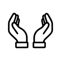 Vector art of open hands icon