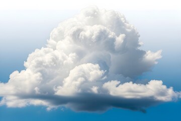 Fototapeta premium Render of a single fluffy and billowing cumulus cloud isolated against a pure white background