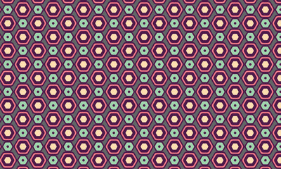 Vintage geometric hexagonal pattern. Seamless vector retro ornament for textile, fabric, interior, ceramic, wallpaper, paper decoration