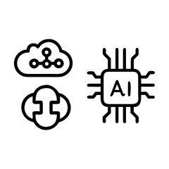 Cloud computing and artificial intelligence concept