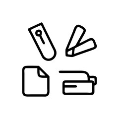 Office supplies, including stapler, paper and wallet