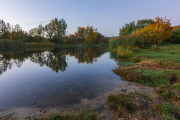 autumn landscape with lake