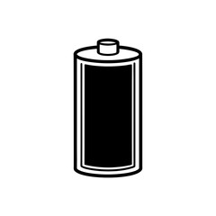 Fototapeta premium Simple black and white battery icon on transparent background