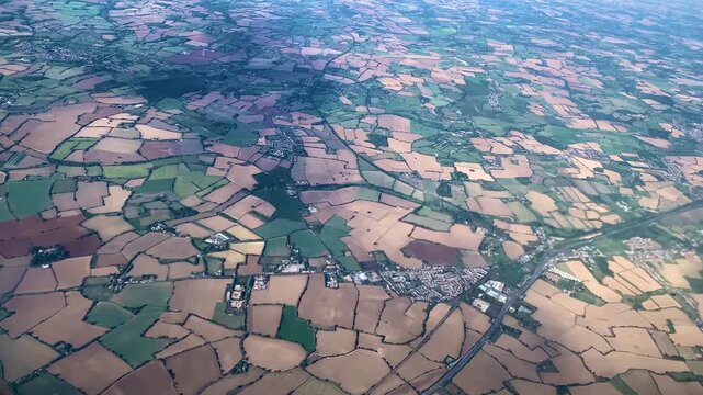 Flying Over North Essex, Northeast Of London, Aerial View Of East Anglian Countryside, English Landscape, British Farmland, East Of England, United Kingdom