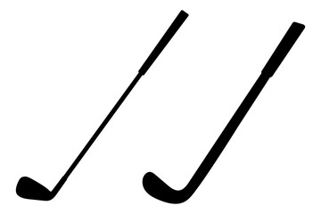 Golf club icons, perfect for sports equipment, golf course, hobby, games, tournaments, lessons, shop, training, and activity themed designs clean vector illustration set.