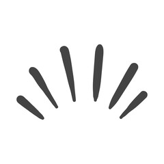 Stylized Dark Gray Sunburst Rays Emanating on a Transparent White Background Minimalist Graphic Element Representing Energy or a Burst of Light