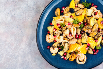 Food, delicious, seafood salad.