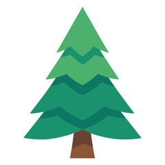 wild tree forest nature plant flat color vector illustration template design