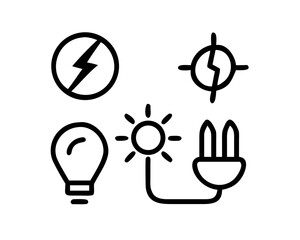 Energy saving concept with light bulb icon