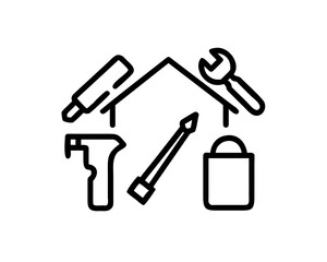 Icon of home improvement tools for handyman work