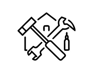 Icon of home repair tools for handyman service