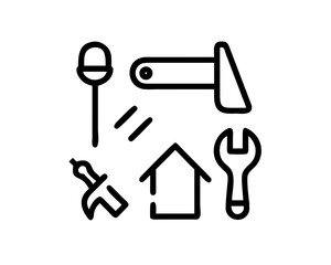 Illustration of home improvement and repair tools