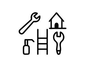 Illustration of home improvement tools